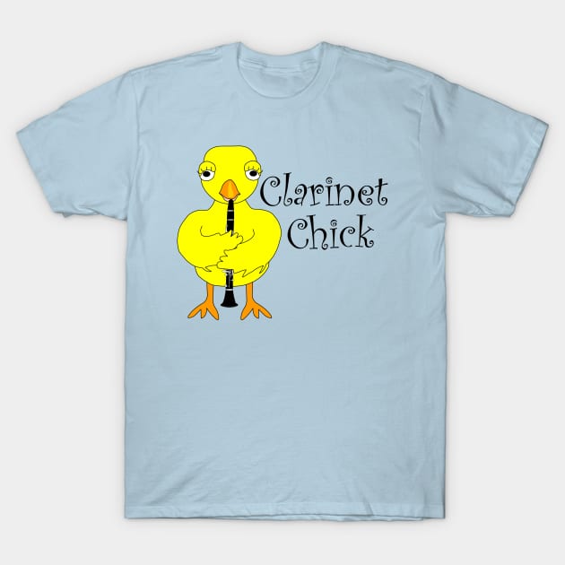 Clarinet Chick Text T-Shirt by Barthol Graphics